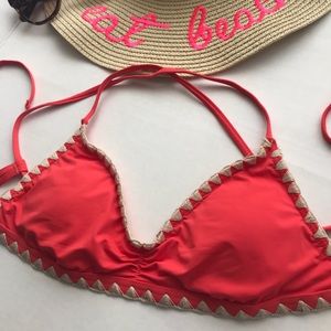 NWOT Lucky Brand Orange String Bikini Top
